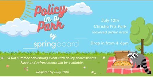 SpringboardPol's tweet image. 📢 Calling all Toronto-based policy wonks! 📢 On July 12th Springboard is hosting Policy in a Park 🌳☀️🍕a fun, summer networking event. Drop by and grab a slice of pizza! Register here!
eventbrite.com/e/policy-in-a-…