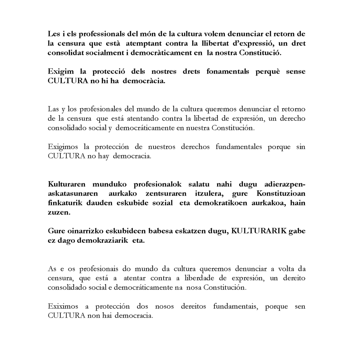 jmvidalillanes's tweet photo. Contra la censura, contra el feixisme. 

#PerLaCultura #LlibertatExpressio https://t.co/P74CRw54fC