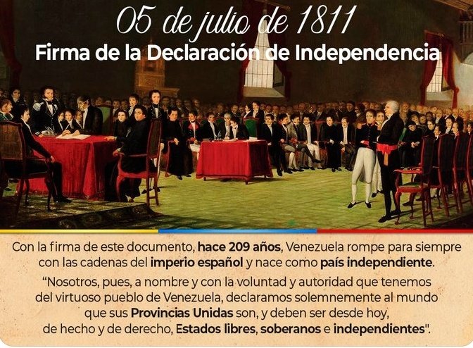 divintczgnb31's tweet photo. #05JUL De 1811 Firma De La Declaración De Independencia. https://t.co/GQjEY5y2vX