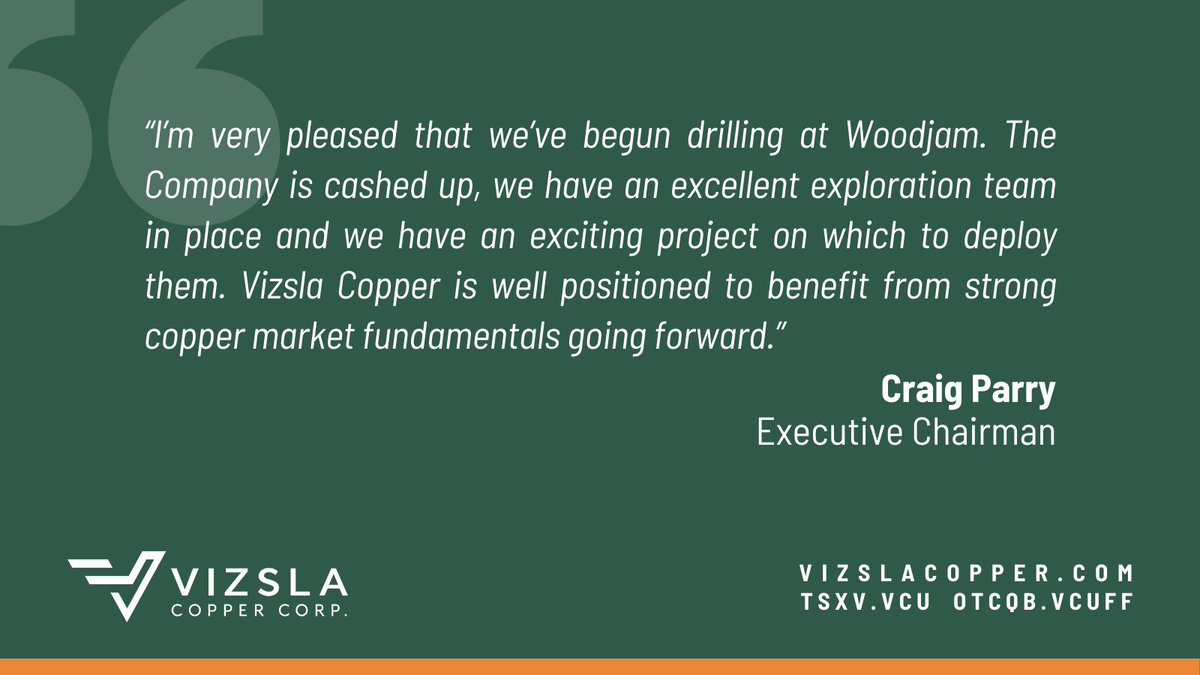 VizslaCopper's tweet photo. [NEWS] Vizsla Copper Begins Drilling at Woodjam Copper-Gold Property.

Read the full release: https://t.co/MyFP5OGxak

$VCU.V #VCU #VCUFF #copper #mining #BritishColumbia https://t.co/CwYwBh7BVu