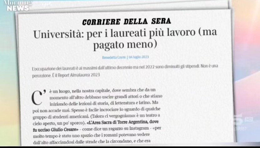 BenedettaCosmi's tweet photo. Morning news 
#Mediaset #canale5 #benedettacosmi #5luglio2023 #turismo https://t.co/QY44xiZezT