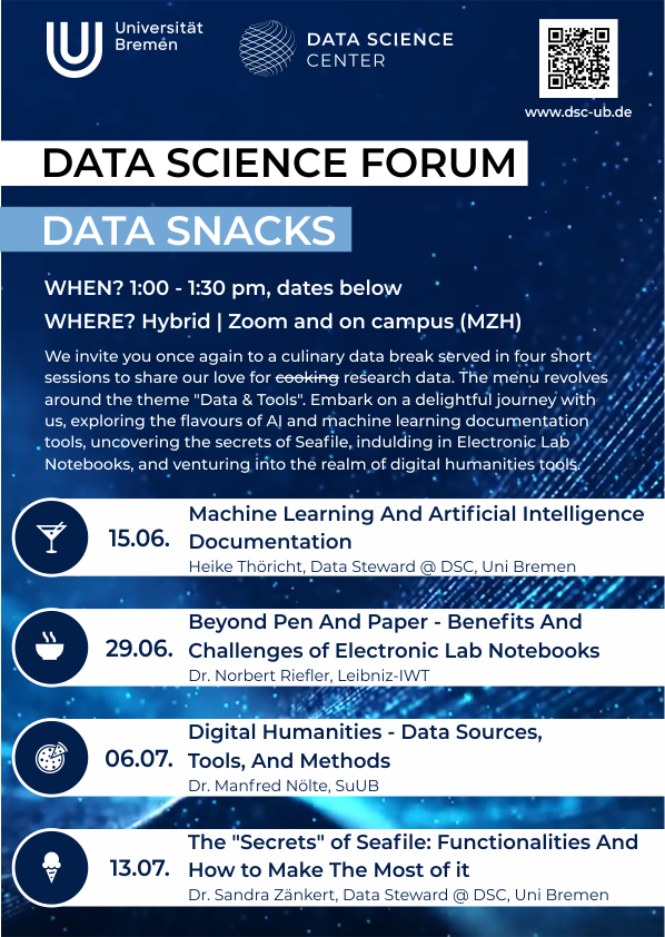 DSC_unibremen's tweet photo. Don't miss tomorrow's #DataSnacks at 1PM on
➡️"#DigitalHumanities - #Data Sources, Tools, And Methods" 🥳
Speaker: Dr. Manfred Nölte from @elibbremen
Join us via Zoom 💻
All info and link⬇️
https://t.co/KjQAIeDPBU https://t.co/z9JMnViwBe