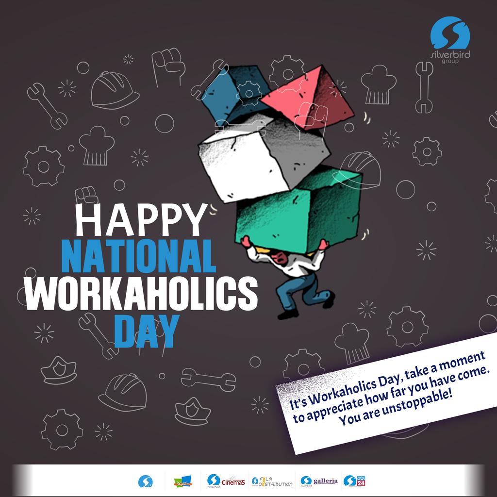 SBG_PO's tweet photo. Happy Workaholics Day! Every effort shapes your success.
#Nationalworkaholicsday
#Workaholics
#SilverbirdGroup
#peopleoperations
@SilverbirdTV
@937RhythmFm
@SilverbirdN24
@SilverbirdGhana
@SilverbCinemas
@SilverbirdPh
@Jos937Rhythm
@Rhythmph
@Rhythm947Abuja
@RhythmFMBenin https://t.co/8JdmbvGlea