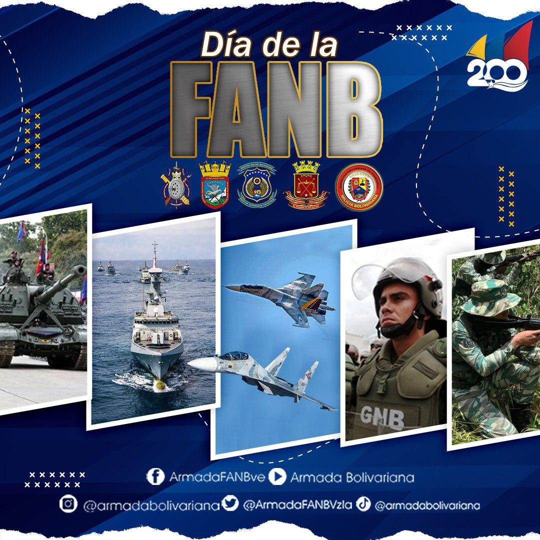 Cada soldado de esta Patria Sagrada reafirma con vigor su compromiso irrestricto de honrar su juramento. 
Defender la Nación está por encima de cualquier cosa; portar el uniforme militar, es el más grande de los privilegios y el camino más noble a la Gloria.
 Que viva la #FANB!!!