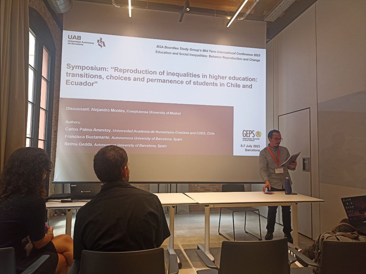 BSABourdieuSG's tweet photo. Second round of parallel paper sessions —on primary and secondary education and teachers and families— along with two symposia: "Reproduction of inequalities in higher education in Chile and Ecuador" and "Neuroscientific insights for habitus reproduction and change" #Bourdieu2023 https://t.co/aUfn4Xljpu