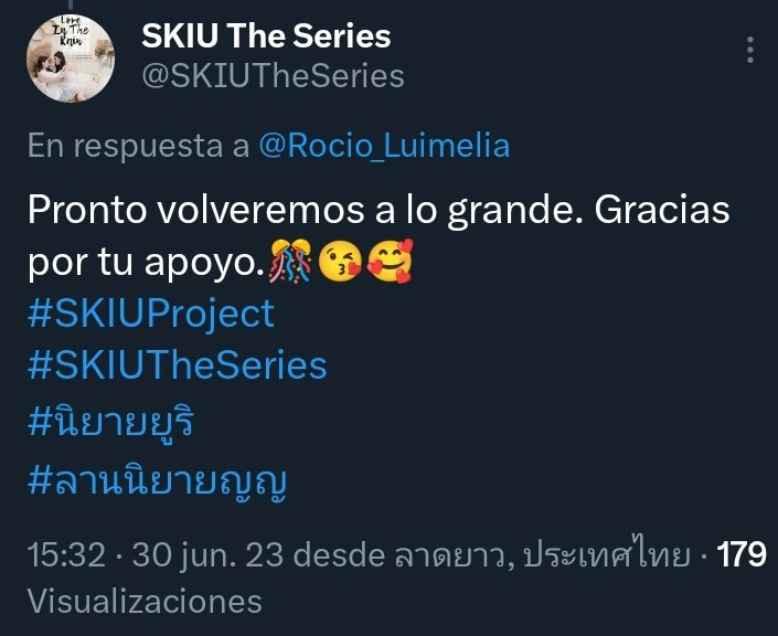 GirlsLove_es's tweet photo. Si os estáis preguntando qué pasó con #SKIUTheSeries después de la noticia de que Thongfah se retiraba no os preocupéis, pronto habrá buenas noticias ☺️
#SKIUProject
#LoveInTheRain
#StepUp
#SunMoonLightLove
#ThePerfectSong https://t.co/Kr91uNPs3w