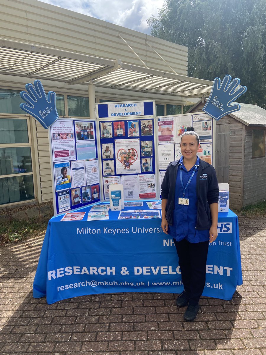 ⁦<a href="/MKHospital/">Milton Keynes University Hospital NHS FT</a>⁩ Research Department ready to help celebrate #NHS75 birthday!  🎉  ⁦@NIHRCRN_tvsm⁩ ⁦<a href="/gabriela_bega/">Gabriela Bega</a>⁩