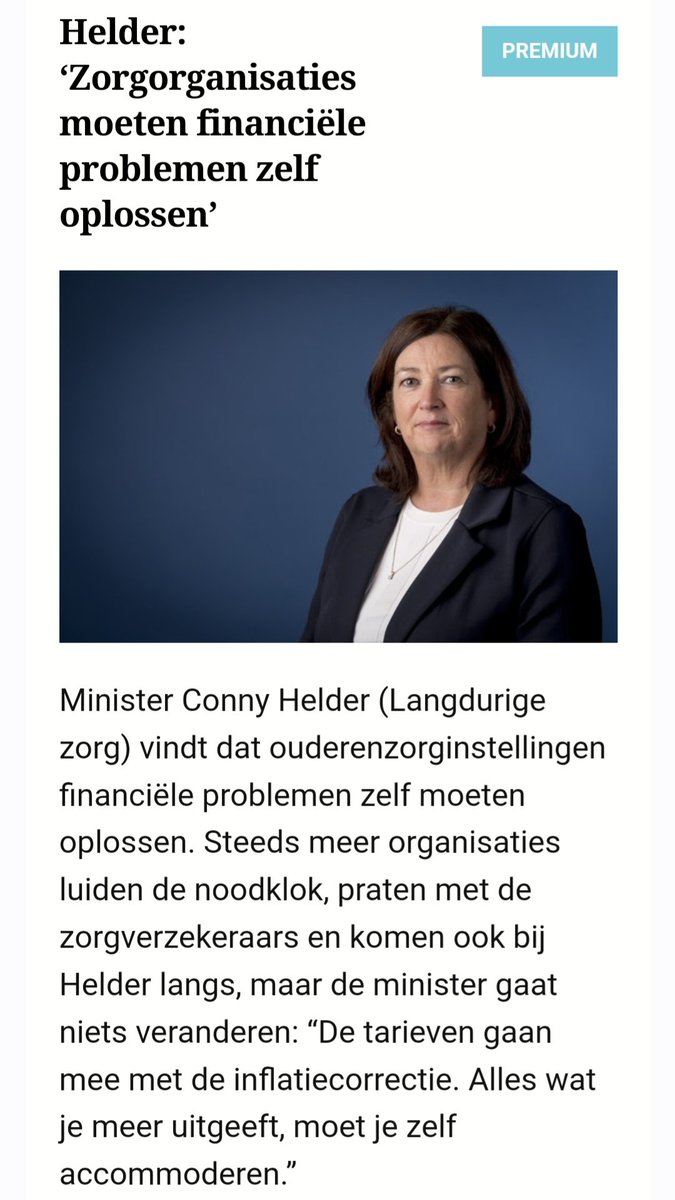 En deze dame was voorheen voorzitter van <a href="/ActiZbranche/">ActiZ</a> ....
Belangenbehartiger van zorgorganisaties.