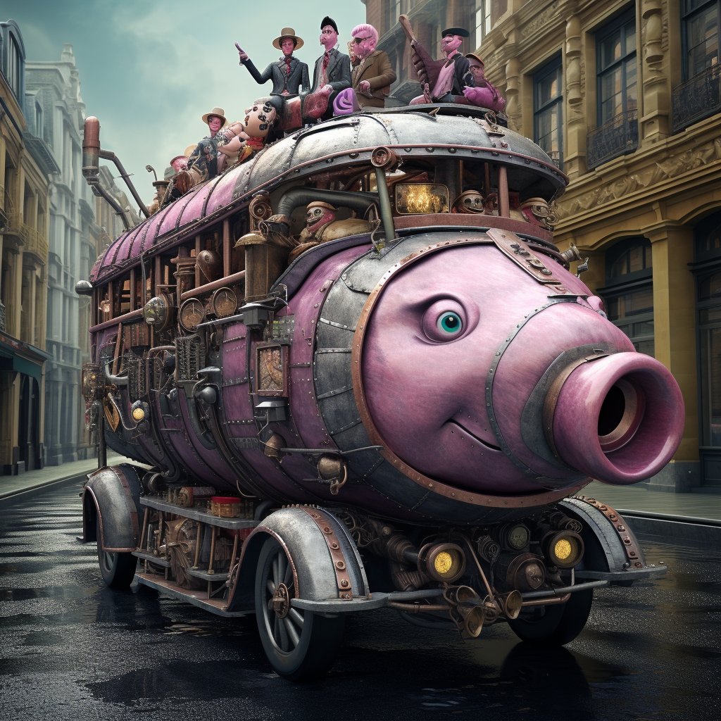 Imagine if all London Buses had to look a bit like pigs.. In celebration of our upcoming album 'Pigs Might Fly' here is another of the 'Piggy' fantasy art series. Book a ticket and join the tourists! xxx