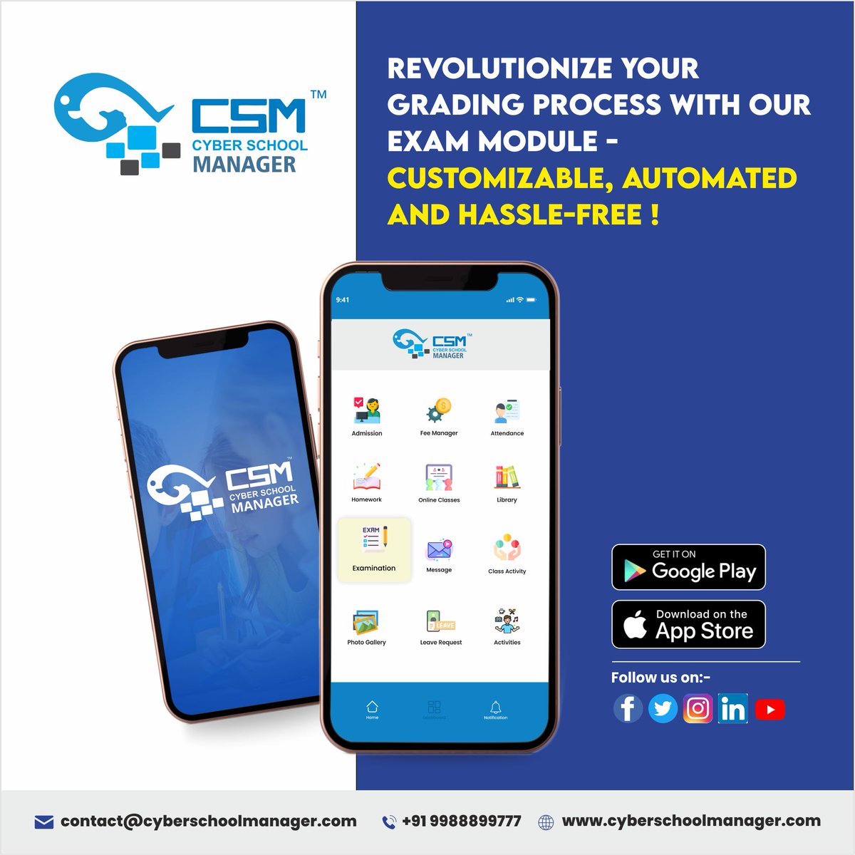 CyberschoolM's tweet photo. Say goodbye to the hassle and let @CyberschoolM's Exam Module do the work for you.
Free Demo: https://t.co/Gerseac9ij
#exammodule #gradingprocess #customizable #automated #hasslefree #automatedreports #statisticaldata #grading #education #learning #cyberschoolmanager #csm https://t.co/gckhlLQQvt