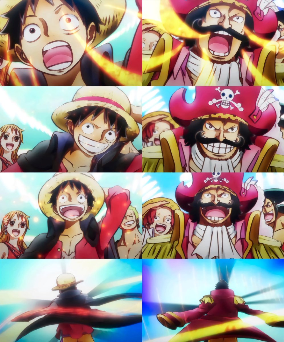 onepiecedaiIys's tweet photo. Luffy and Roger https://t.co/D7YfbzzTZL