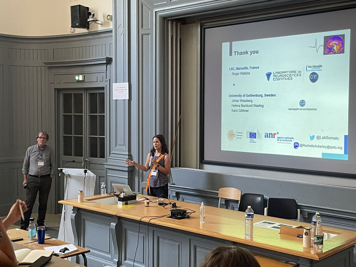 lauramulli's tweet photo. Fabulous and insightful #IASAT presidential lecture from @LabSomato, generating a great discussion between touch researchers. https://t.co/BvrGFvMFM9