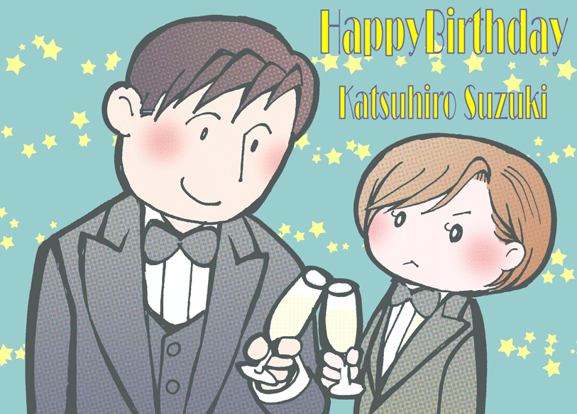 donburatubuyaki's tweet photo. 鈴木かつひろ君、お誕生日おめでとうございます！
当初アップしようとした漫画が間に合わず、急遽描いたイラストだけとりあえずアップします。スランプなのか頭身高い絵が描けない状態で…間に合えば、おまけ漫画を後であげます。鈴薪お幸せになってください！！！ https://t.co/T0Aee2Ehgu