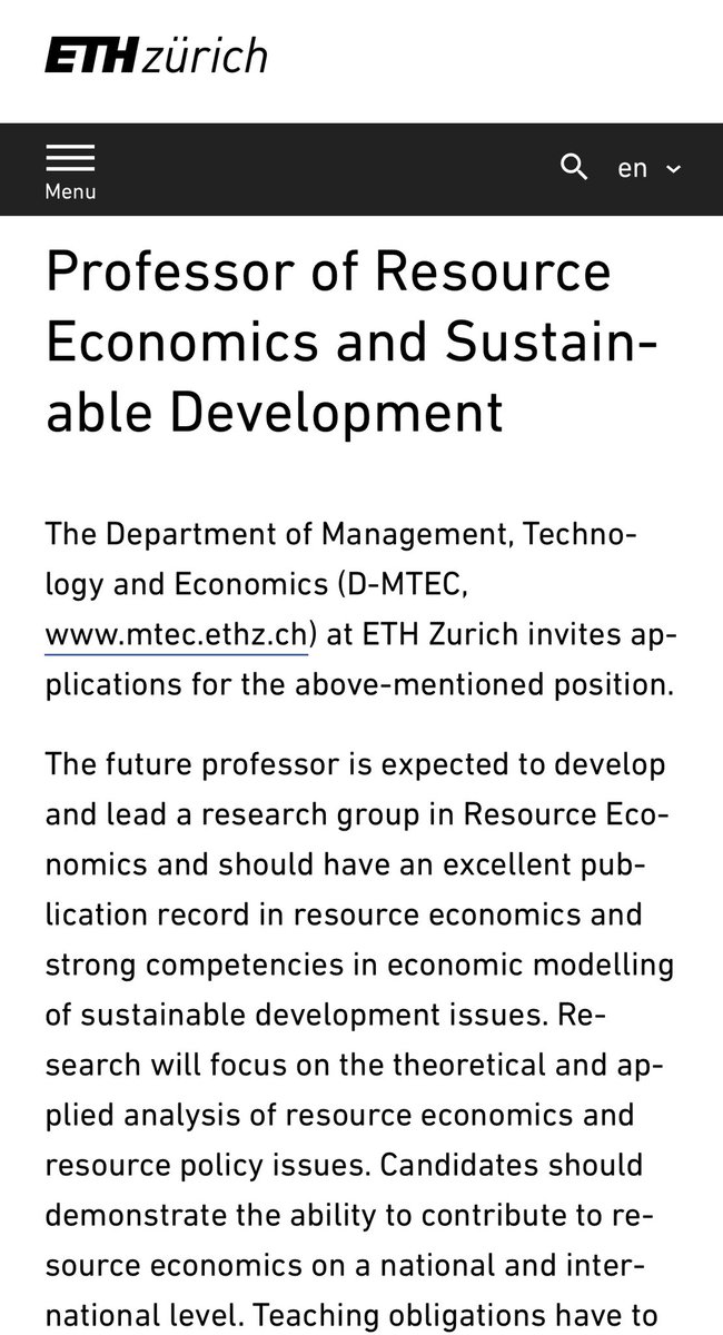 Robert Finger (@robertfinger1) on Twitter photo Professor of Resource Economics and Sustainable Development
Vacancy at <a href="/ETH/">ETH Zürich</a> Zurich, <a href="/d_mtec/">D-MTEC ETH Zurich</a>
ethz.ch/en/the-eth-zur… Professor of Resource Economics and Sustainable Development
Vacancy at <a href="/ETH/">ETH Zürich</a> Zurich, <a href="/d_mtec/">D-MTEC ETH Zurich</a>
ethz.ch/en/the-eth-zur…