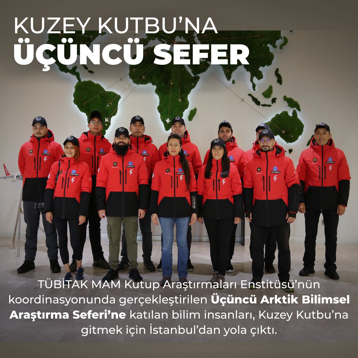 Tubitak's tweet photo. Arktik’e 3⃣'üncü Sefer! 🐻‍❄️❄️

🏔️ Türk bilim insanları, Üçüncü Arktik Bilimsel Araştırma Seferi kapsamında, gezegenimizin bilinmeyenlerini keşfetmek üzere Kuzey Kutbu'na yola çıktılar.

🔎 9 Türk, 3 yabancı bilim insanının yer alacağı seferde, 14 bilimsel proje üzerinde çalışılacak.

🇹🇷 Bilim seferi, Kutup Araştırmaları alanında Türkiye'nin uluslararası görünürlüğüne katkı sağlayacak.

♻️ @teknofest kapsamında, @TubitakBIDEB Lise Öğrencileri İklim Değişikliği Araştırma Projeleri Yarışması’nda birinci olan öğrencimiz, petrolün sulardan arındırılmasına yönelik çalışmalar yürütecek.

📍 @TUBITAK_MAM KARE

https://t.co/rvkehBrAMr