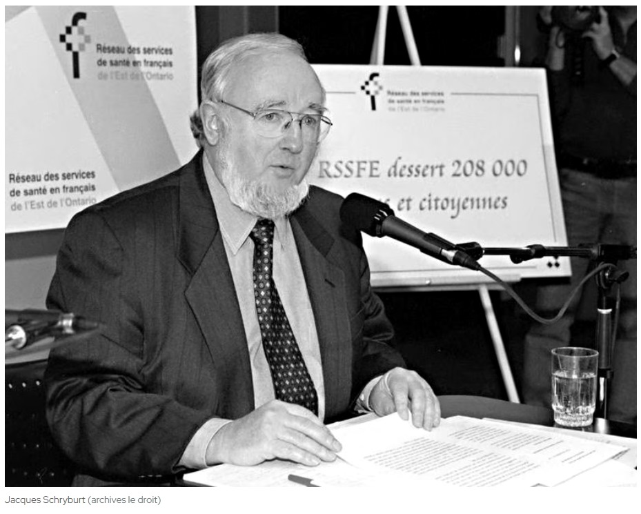 La Maison tient à exprimer ses plus sincères condoléances à la famille et aux amis de Jacques Schryburt, qui nous a quitté, laissant un grand vide dans la francophonie de tout l’Ontario.  M. J. Schryburt est le frère bien aimé de Jean-Louis Schryburt, membre fondateur de la CMFO.