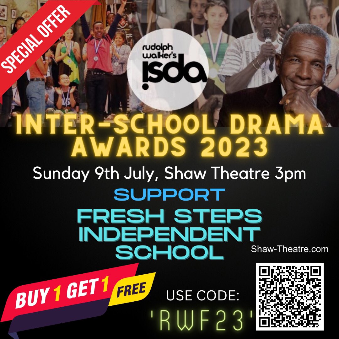 Inter-School Drama Awards; 7 schools battle it out for the ultimate trophy with a short performance they have written and directed themselves. Guaranteed to make you laugh, cry & open your eyes to how young people view the world today. 2 for 1 tickets code RWF23 @RWFoundation_