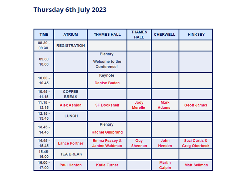 ukasfp's tweet photo. Here are our timings for the next few days! If you want more information on presenters and workshops please check our website - https://t.co/KNvQYH3xCc   #UKASFPConf23 https://t.co/tvi6CgkeVi