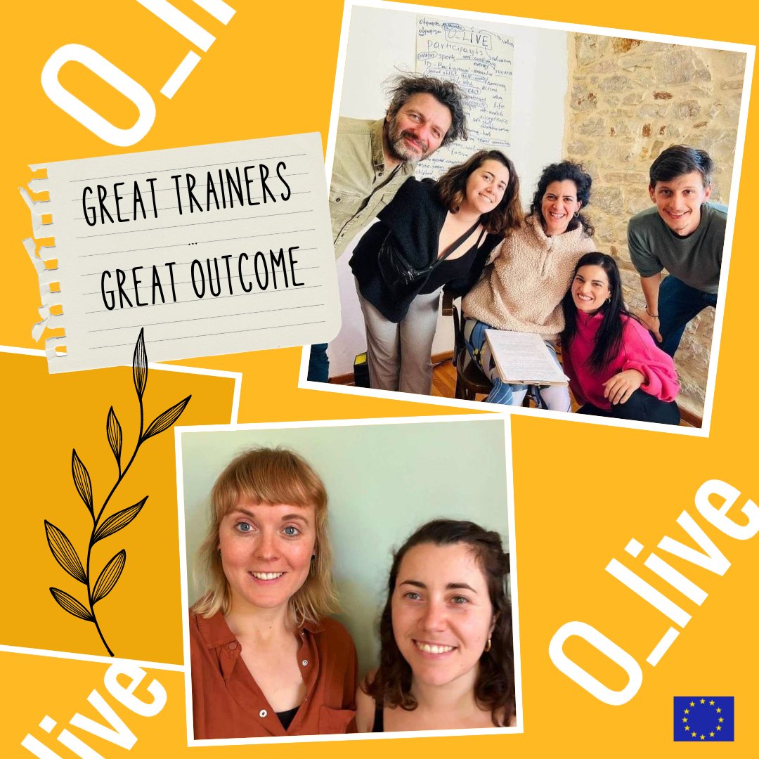 O_live2023's tweet photo. The end of the O_live method/ testing phase is approaching and this post is dedicated to our trainers &amp; designers of our method from France, Greece and Germany.

🎉🎉Great job Mara Kalantzi, Bruno Fressynet, Niki Paksinou, Agisilaos Rombolas, Marie Chiotti, Ines Litka https://t.co/43cMuf2ck1