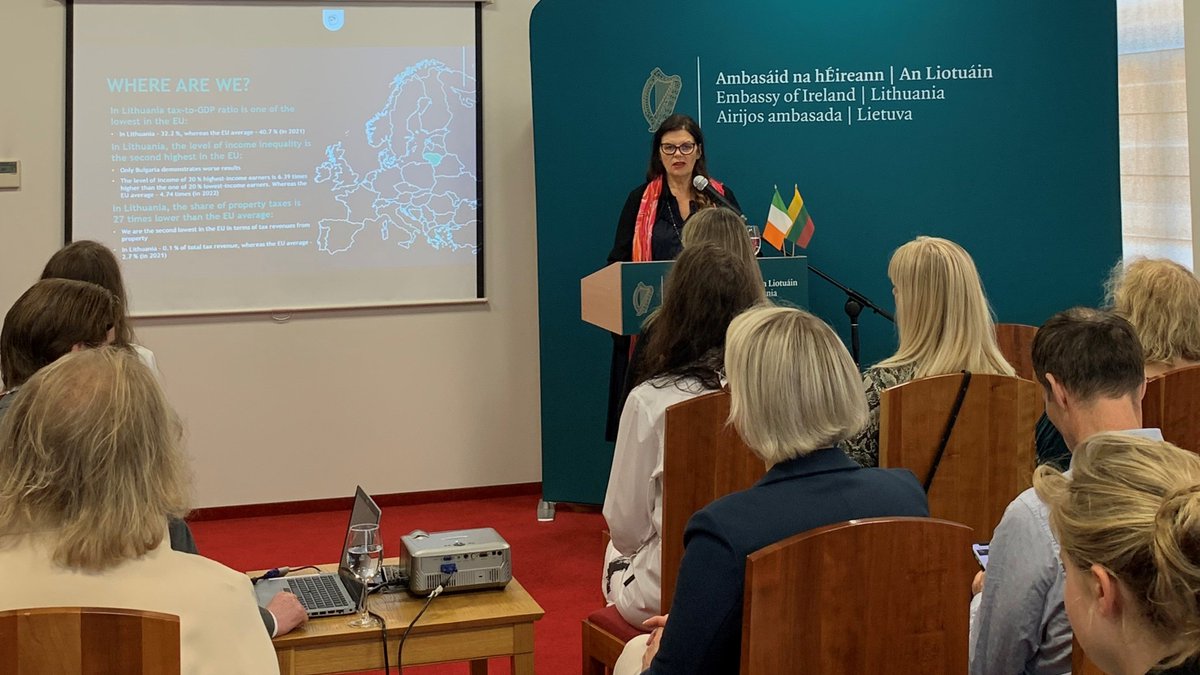 IrishAmbVilnius's tweet photo. The current process of tax reform in Lithuania will have a tangible impact on residents & businesses here💶
No wonder there was so much interest in our June #EuropeanBusinessNetwork meeting on this very topic!
Ačiū to our speaker - 🇱🇹 Vice Minister for Finance Rūta Bilkštytė 🙏 https://t.co/Ojwz0npxJD
