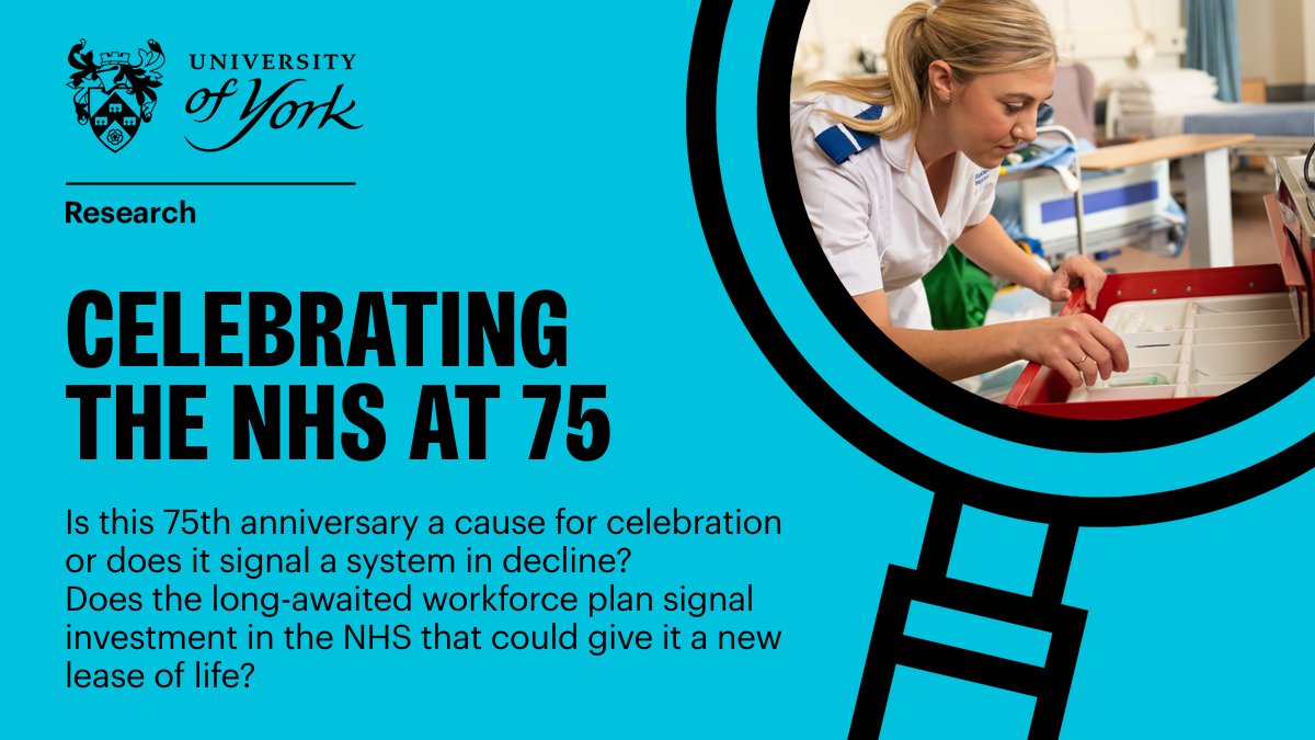 University of York (@uniofyork) on Twitter photo Historians tell us that the NHS has been “in crisis” regularly since 1948, writes <a href="/kbloor/">Karen Bloor</a> from <a href="/healthsciyork/">Dept Health Sciences</a>. And as we celebrate #NHS75, we should be proud that the service retains the principles on which it was founded 75 years ago.
Read more: bit.ly/3NYfK5W Historians tell us that the NHS has been “in crisis” regularly since 1948, writes <a href="/kbloor/">Karen Bloor</a> from <a href="/healthsciyork/">Dept Health Sciences</a>. And as we celebrate #NHS75, we should be proud that the service retains the principles on which it was founded 75 years ago.
Read more: bit.ly/3NYfK5W