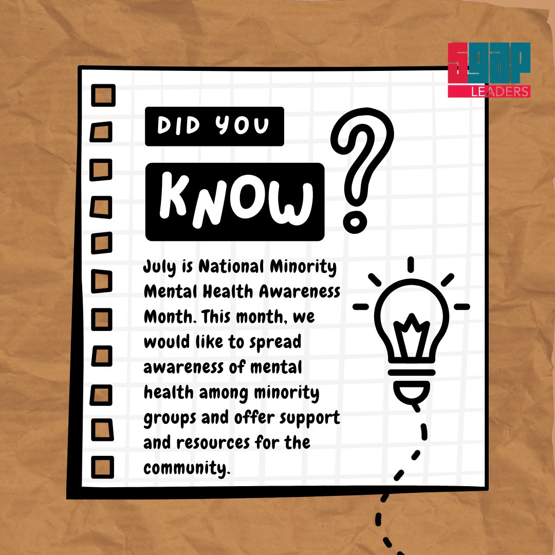 SGAPLeaders's tweet image. July is National Minority Mental Health Awareness Month. An excellent resource to consult is the HHS Office of Minority Health, which "will focus on promoting tools and resources addressing the stigma about mental health among racial and ethnic minority populations."