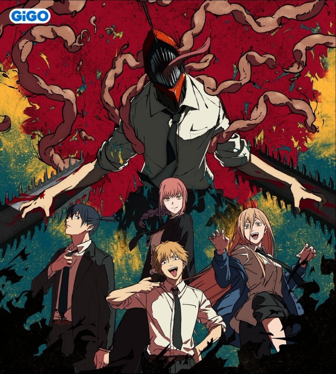 NoticiasAni's tweet photo. Que les parece la nueva ilustración especial para la colaboración entre la franquicia "Chainsaw Man" y GENDA GIGO. #chainsawman https://t.co/zMhJMgrcMh