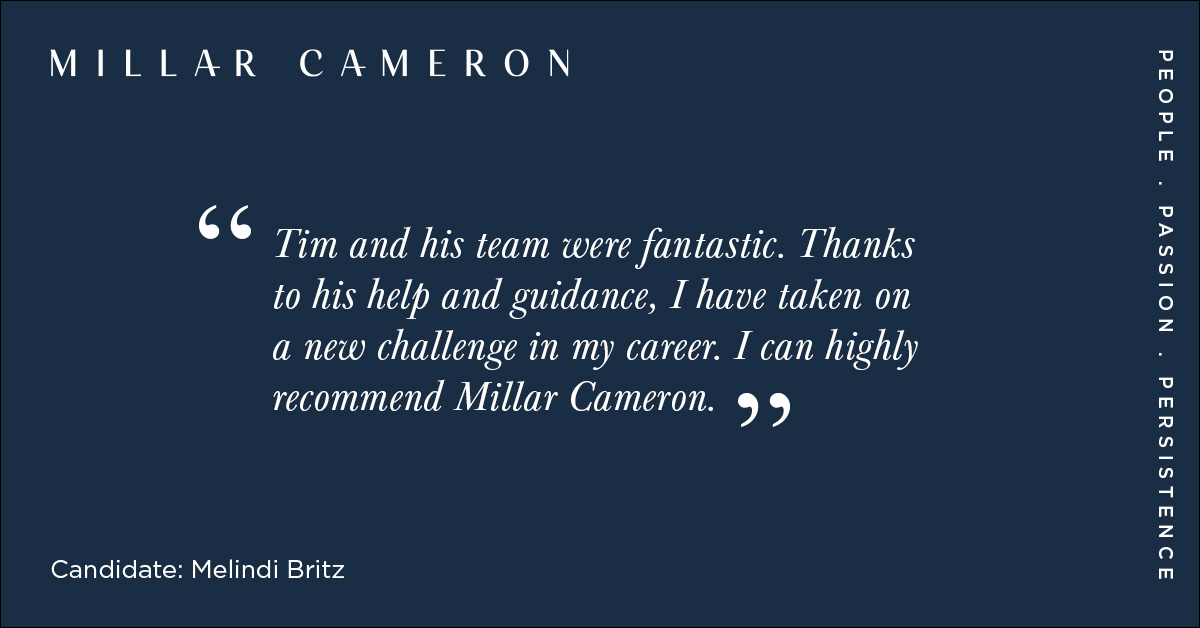 MillarCameron's tweet photo. Congratulations to @Melindi Britz who Millar Cameron placed recently as Managing Director, Digital at @HonorisUni United Universities.
#MillarCameron #CandidateExperience #Testimonial #CareerSuccess #ExecutiveSearch https://t.co/IzE9SevJMu