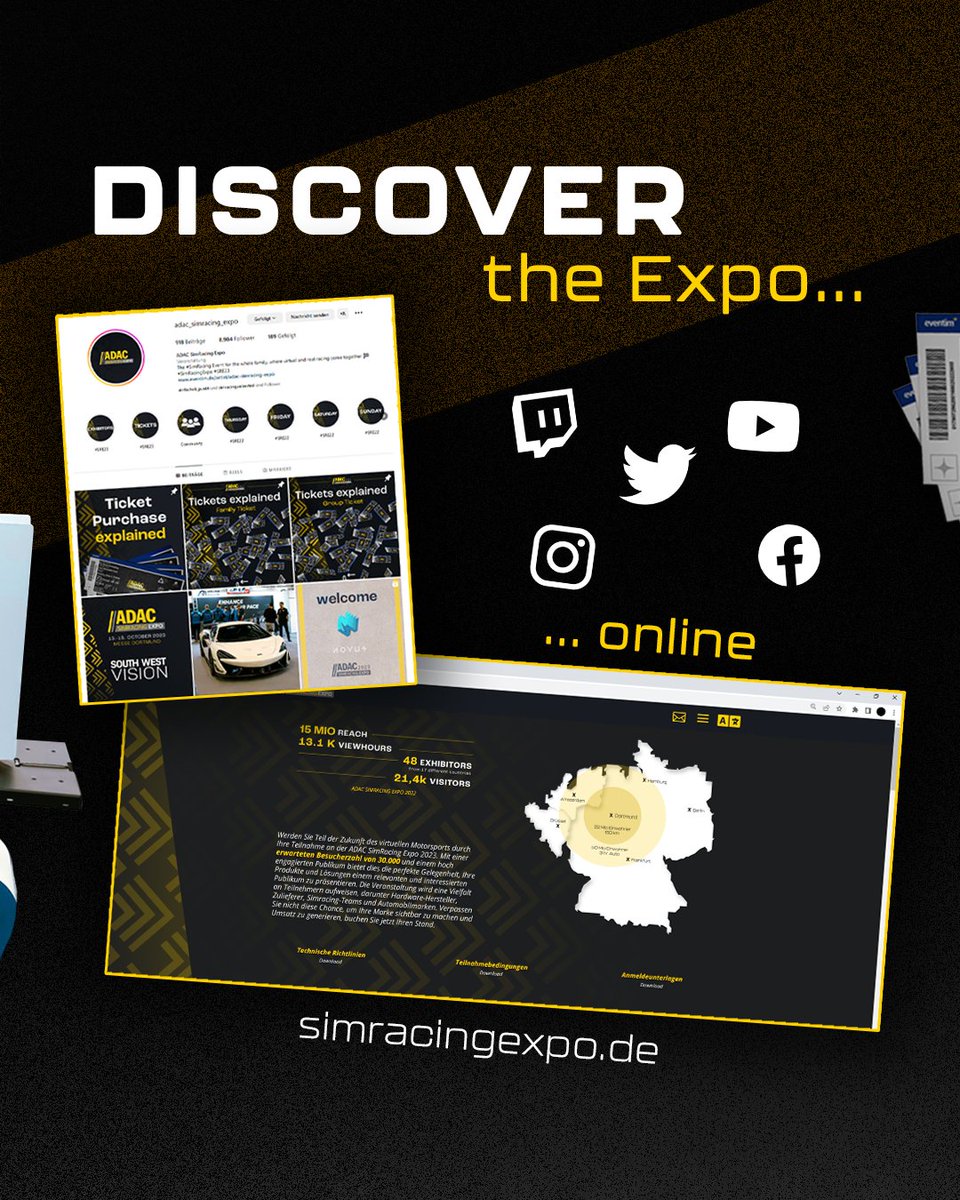 SWV_Agentur's tweet photo. #ExploreOurProjects #ADACSimRacingExpo @SimRacingExpo at Dortmund!💪🏼In addition to the complete event orga, as a full service agency we are also fully responsible for all social media channels & activities, as well the website. #SouthWestVision #SWVAgency #SRE23 #SimRacing 🏁 https://t.co/mqajS3JidQ