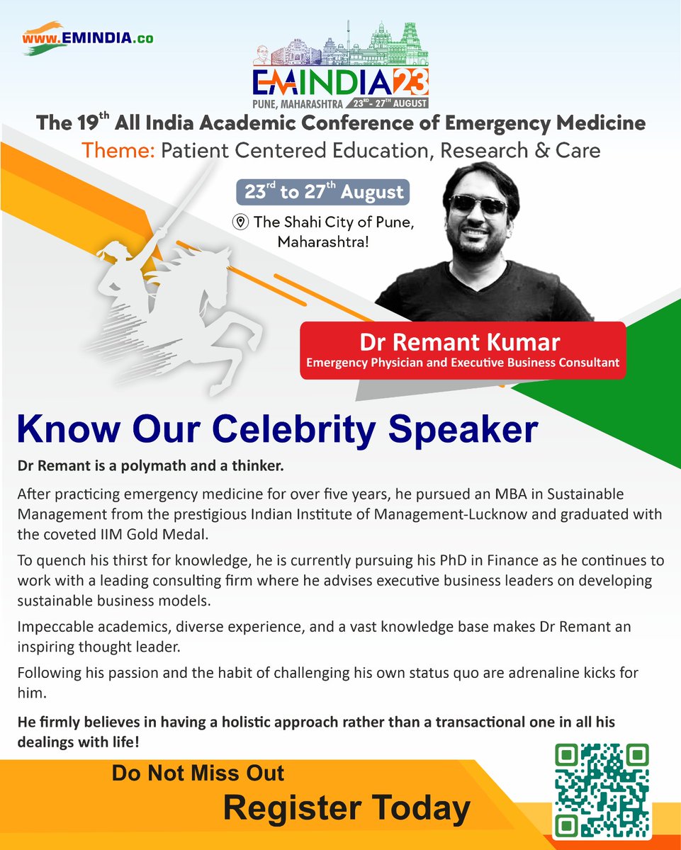 EMIndia2024's tweet photo. Get inspired by a renowned speaker - Dr Remant Kumar

Don't miss this opportunity to learn, connect, and be motivated by these influential personalities. 
Stay Tuned for more!

Register now for an unforgettable experience!
Link: https://t.co/fen7fMjiYb https://t.co/WlE3Le3OgB
