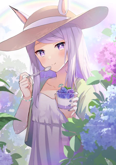 #ウマ娘 #メジロマックイーン季節のスイーツとマックイーン③梅雨とあじさいゼリー 