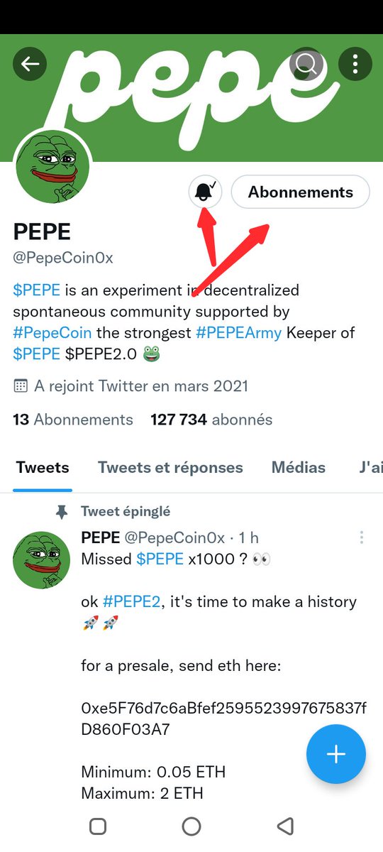 KouassiObed1's tweet photo. @PepeCoin0x 0x753C5D9bdEAd525476d74eC64263Aec1b1D2BA72 https://t.co/t8IgXqYgcz