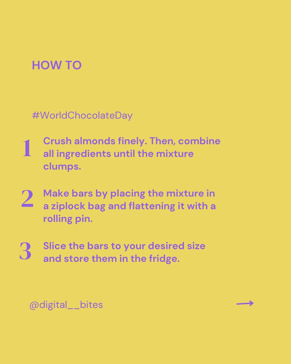 digital__bites's tweet photo. We just found out about this recipe for chocolate energy bars

It's our new obsessions during the breaks 🥹

What's your favorite chocolate snack?

#WorldChocolateDay #healthyfood https://t.co/UhfGeaMhm8