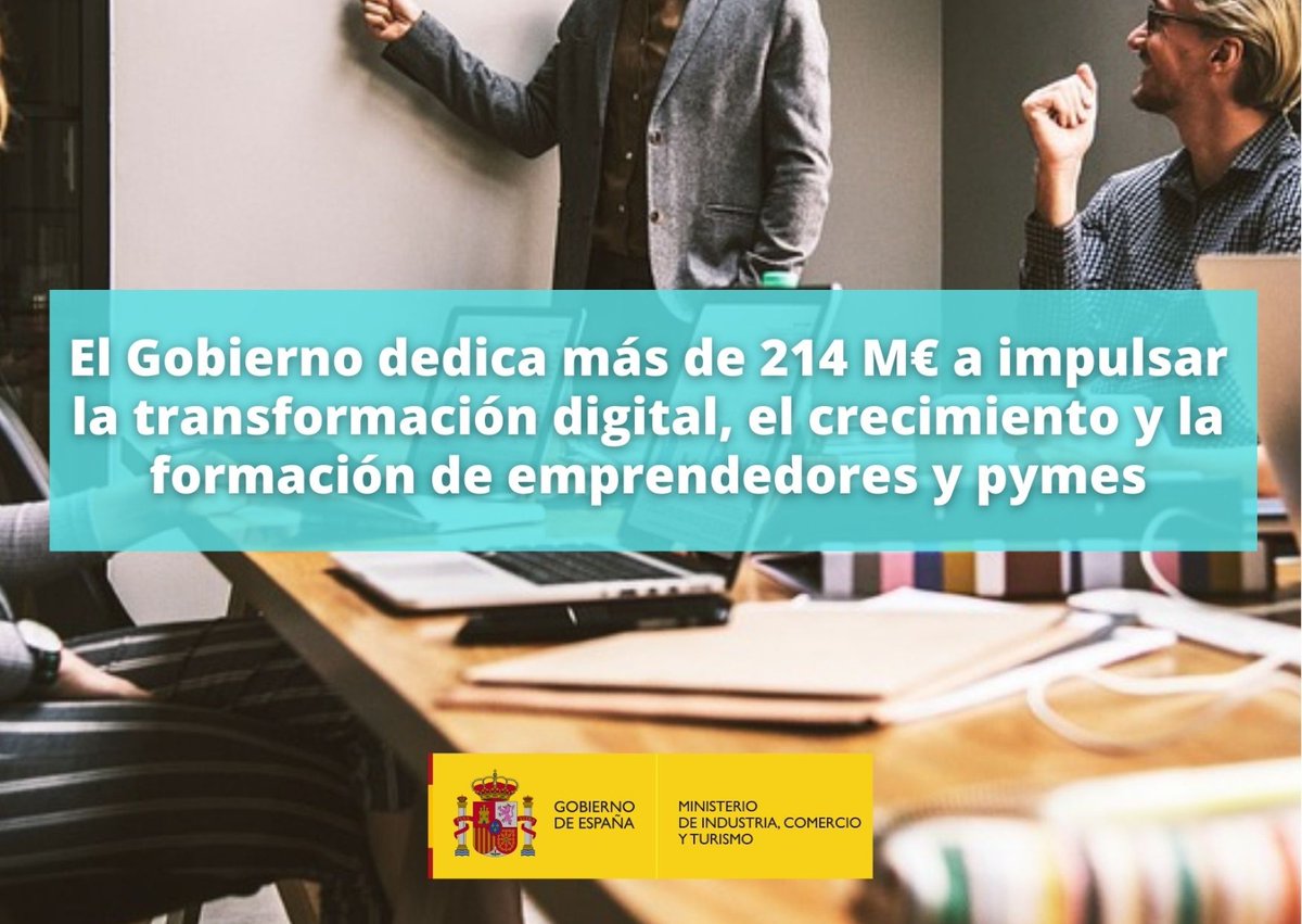 👉🏻 El Gobierno destina 214 M€ a la transformación digital y la formación de emprendedores y #pymes. También se aprobó ayer en el #CMin

🗣 <a href="/Hectorgomezh/">Héctor Gómez</a>: "Han estado en el epicentro de la crisis y debemos colocarlos en el centro de la recuperación"

🗞️ acortar.link/lh4D0Y