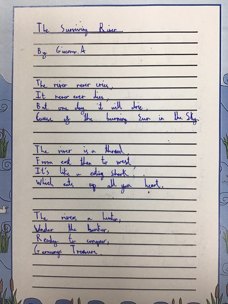 Year 4 - Riveting River Rhymes and Rhythm from our Poetry unit! Such fabulous creative writers - I’m very impressed! <a href="/WroxhamSchool/">The Wroxham School</a>
