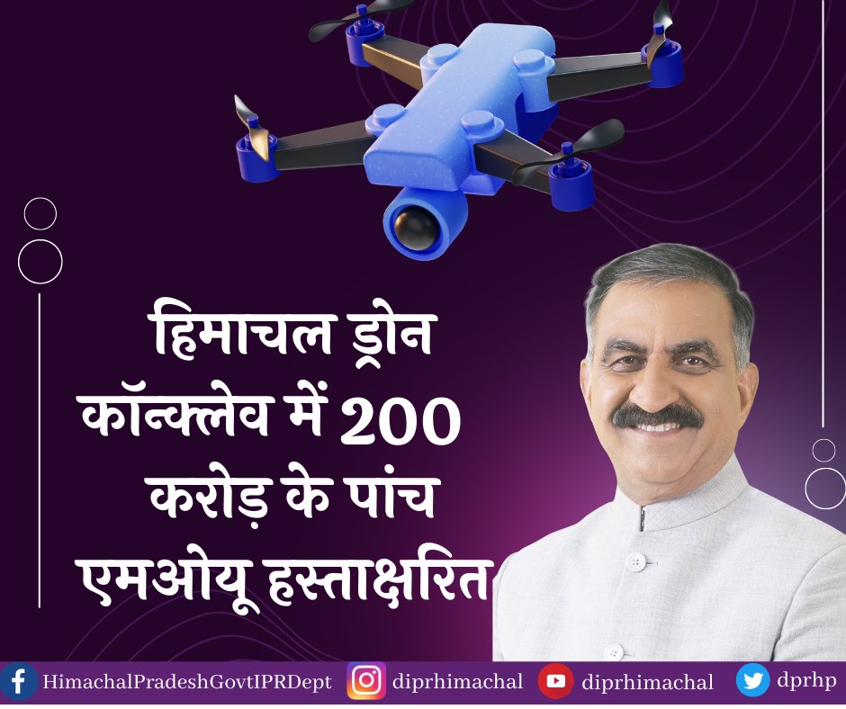 dprhp's tweet photo. #DroneConclave
#MOU
#Drone_In_Agriculture https://t.co/TbZtw6rF4b
