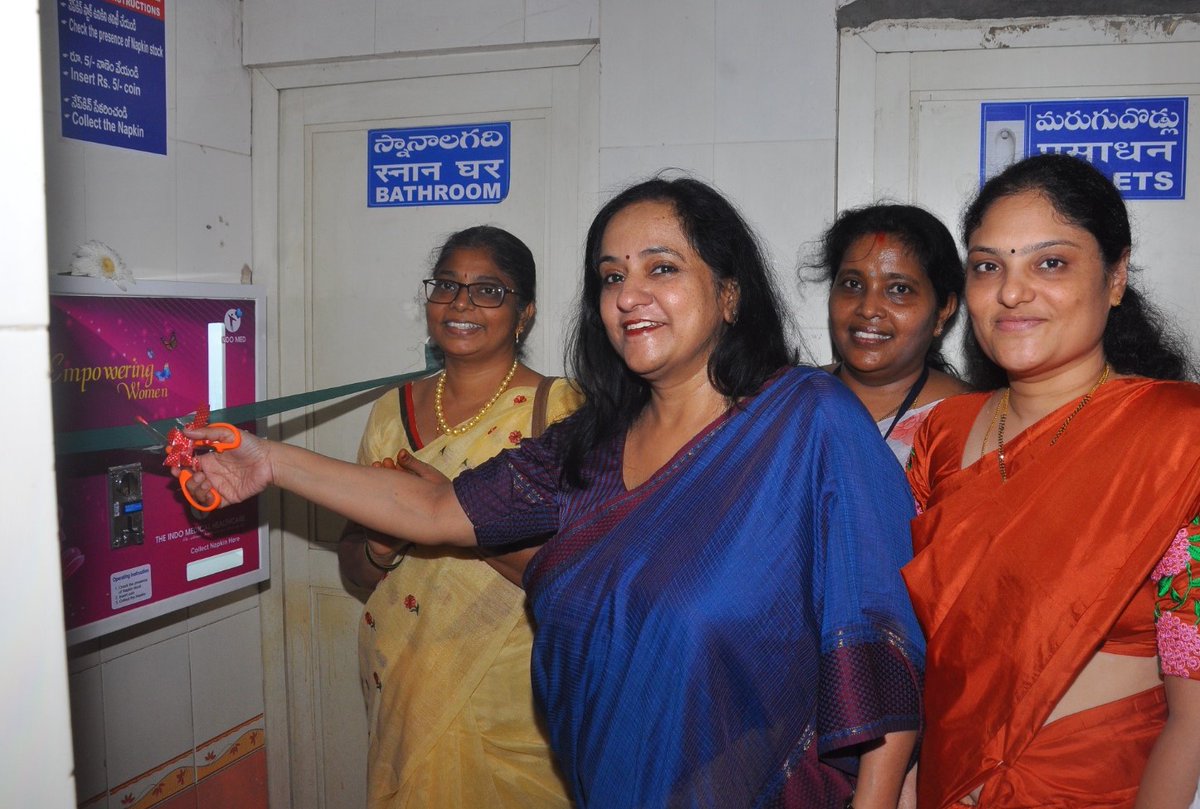 drmvijayawada's tweet photo. To facilitate the needy lady passengers and Working Women force of Vijayawada Station, a Coin Operated Sanitary Napkin Dispenser &amp; Napkin Incinerator was set up at Swarna Jayanthi Waiting Hall  Vijayawada Station by #SCRWWO Team Vijayawada
@SCRailwayIndia @RailMinIndia https://t.co/4EyPpacpja