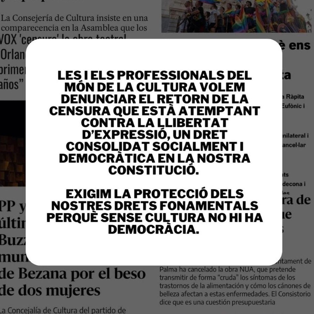 AddauraCia's tweet image. #stopcensura #culturaillibertat #llibertatdexpressió #libertaddeexpresion #adierazpenaskatasuna #liberdadedeexpresión
