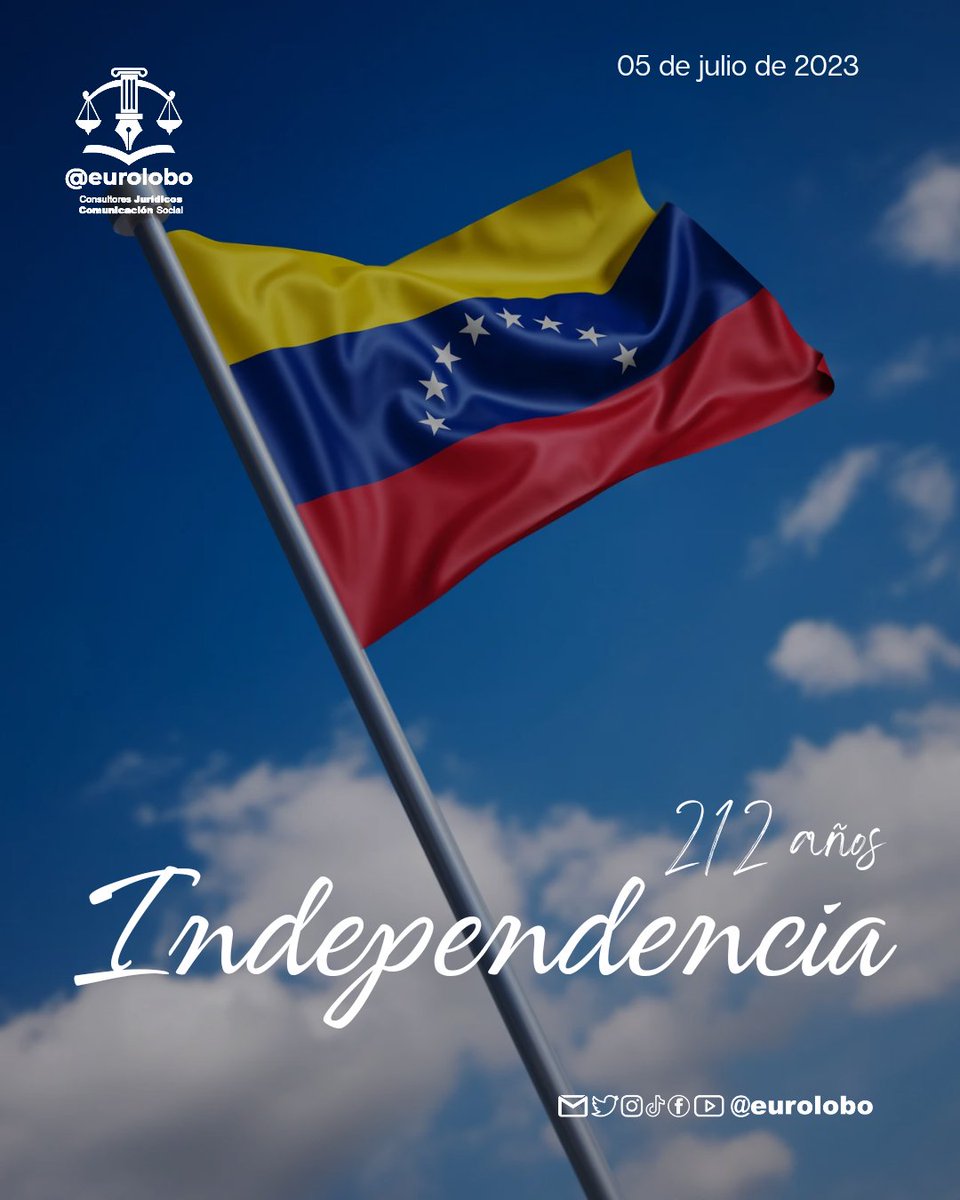 eurolobo's tweet photo. #Jul05 Son 212 años y seguimos luchando por nuestra independencia.
Ser independiente es poder vivir la libertad sin restricciones, sin censura, sin coacción y con la posibilidad cierta de exigir mejor calidad de vida y menos propaganda.
#Independencia
#Mérida https://t.co/1QfLf9Geqx