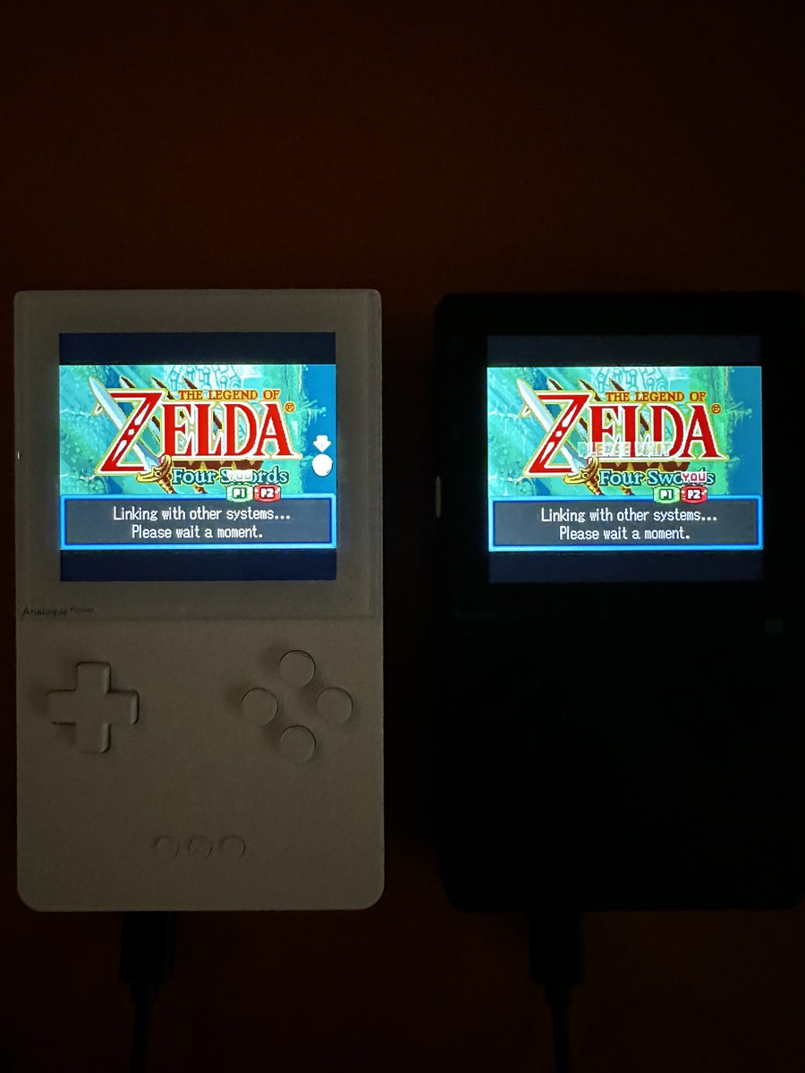 DrMnike's tweet image. The Legend of Zelda: Four Swords for GBA, Two Player action via Link Cable on the #AnaloguePocket #openFPGA