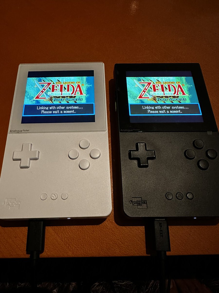 DrMnike's tweet image. The Legend of Zelda: Four Swords for GBA, Two Player action via Link Cable on the #AnaloguePocket #openFPGA
