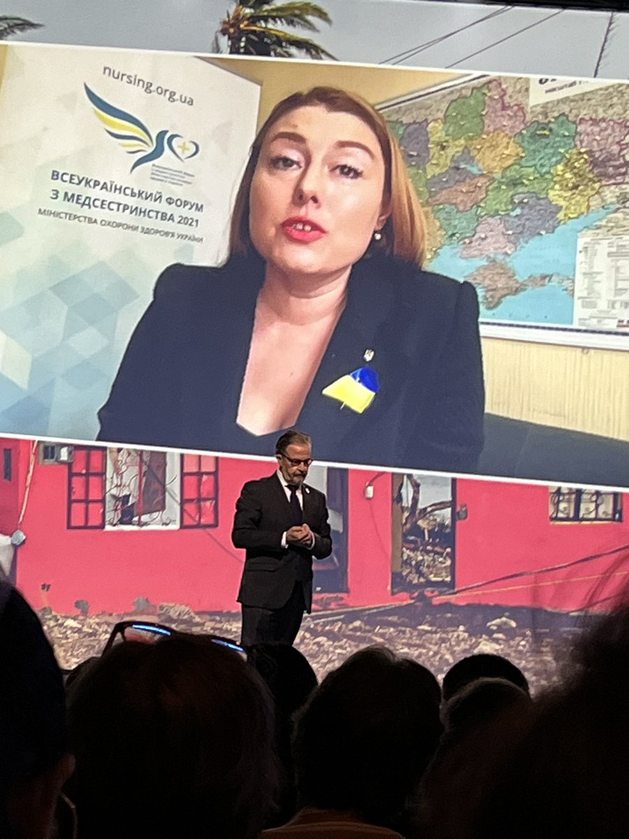 CNO of Ukraine sharing the story of Ukraine nurses - inspiring - providing care in a war zone - standing ovation and tears @canadanurses @InsideCdnNurse #ICN2023 Nurses in solidarity and nurses for peace