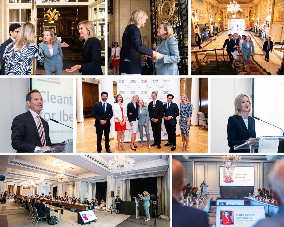 Un placer inaugurar "#Cleantech for Iberia" para impulsar el papel de la península ibérica en energía renovable e industrias limpias.

#España ha hecho los deberes, tenemos una hoja de ruta clara, proyectos en marcha y la determinación de liderar la economía verde del #futuro.
