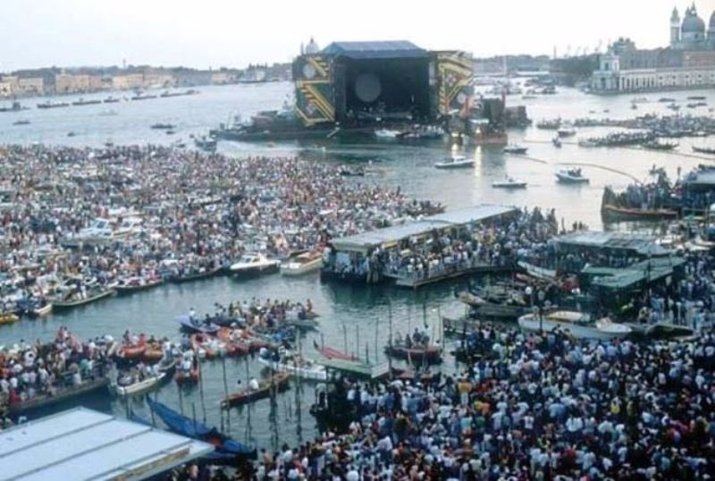 In 1989, an extraordinary event unfolded in Venice as Pink Floyd performed a memorable concert on a floating stage near San Marco's Square. This captivating spectacle captivated an astounding crowd of over 200,000 devoted fans. However, the aftermath of this performance resulted