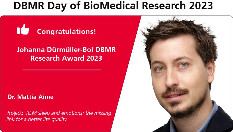 Congratulations to Dr. @AimeMattia on receiving this year's Johanna Dürmüller-Bol DBMR Research Award for the project “#REMsleep and #emotions: the missing link for a better life quality”. #sleepresearch
@unibern @inselgruppe @Tidis__