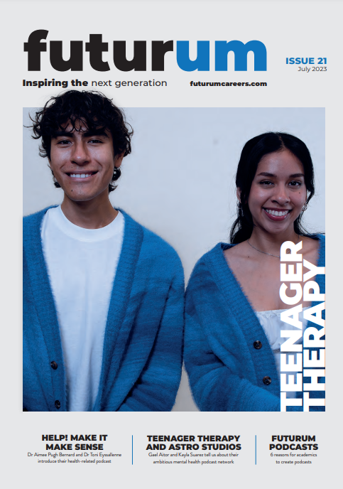 FUTURUMCareers's tweet photo. In issue 21 of Futurum magazine, we explore the power of #podcasts with the teams behind the @TeenagerTherapy and Help! Make it Make Sense (@apbSCIENCE and @Sln_pwr) podcasts. 

How could podcasts help you to connect with people?

https://t.co/Iu1gNdGxDF https://t.co/AyRhjqBvzx