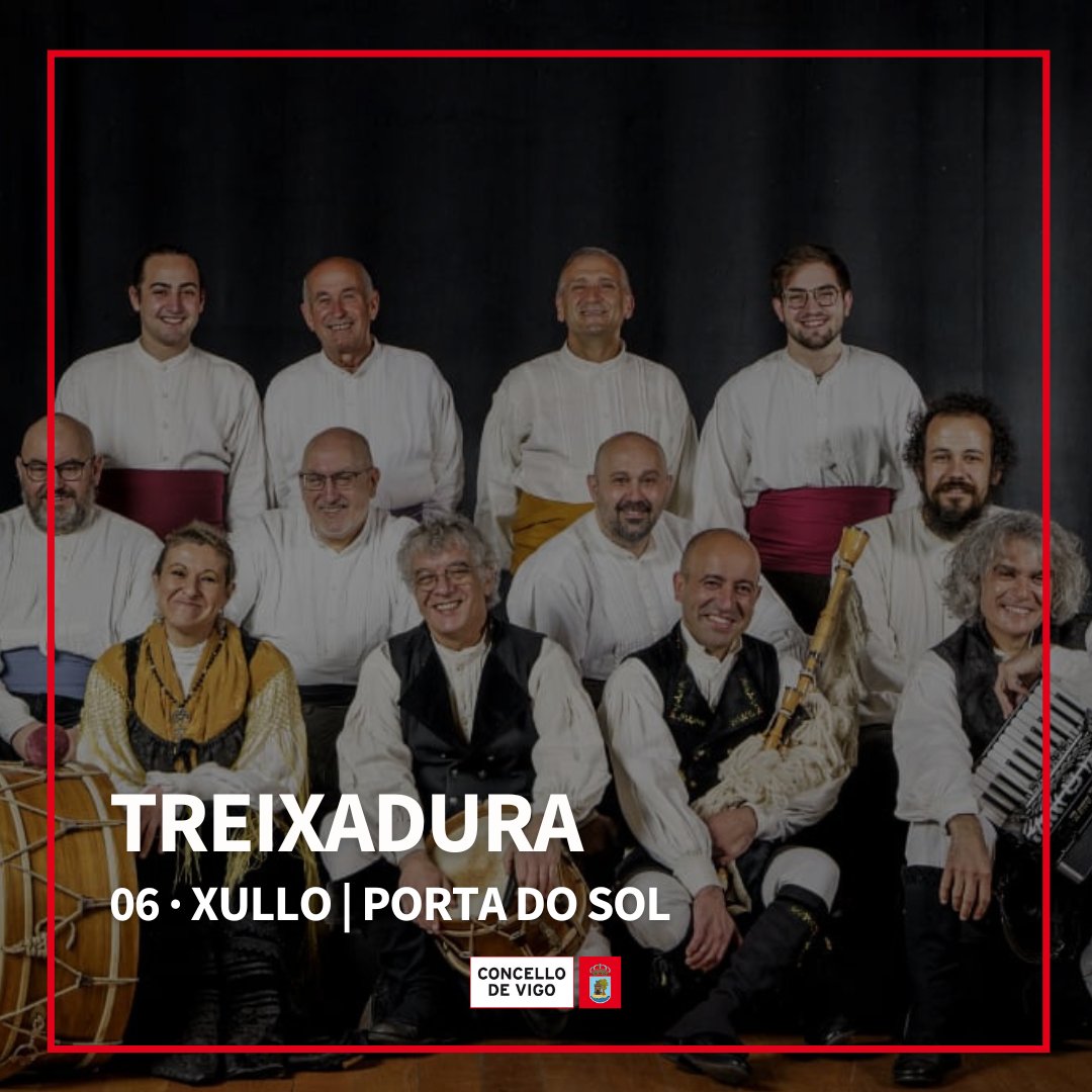 FestasVigo's tweet photo. Mañá a partir das 21:00 horas na Porta do Sol actuación do grupo Treixadura 🥁✨

#vigo #vigomola #vigoenfestas2023 https://t.co/qNn5pPXNFp
