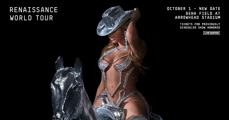 GEHAField's tweet photo. Due to production logistics and scheduling issues, the September 18th Kansas City stop of the RENAISSANCE WORLD TOUR has been rescheduled to October 1st.  All previously purchased tickets will be honored for the new date. If you have any questions or issues regarding your ticket order, please contact Ticketmaster.