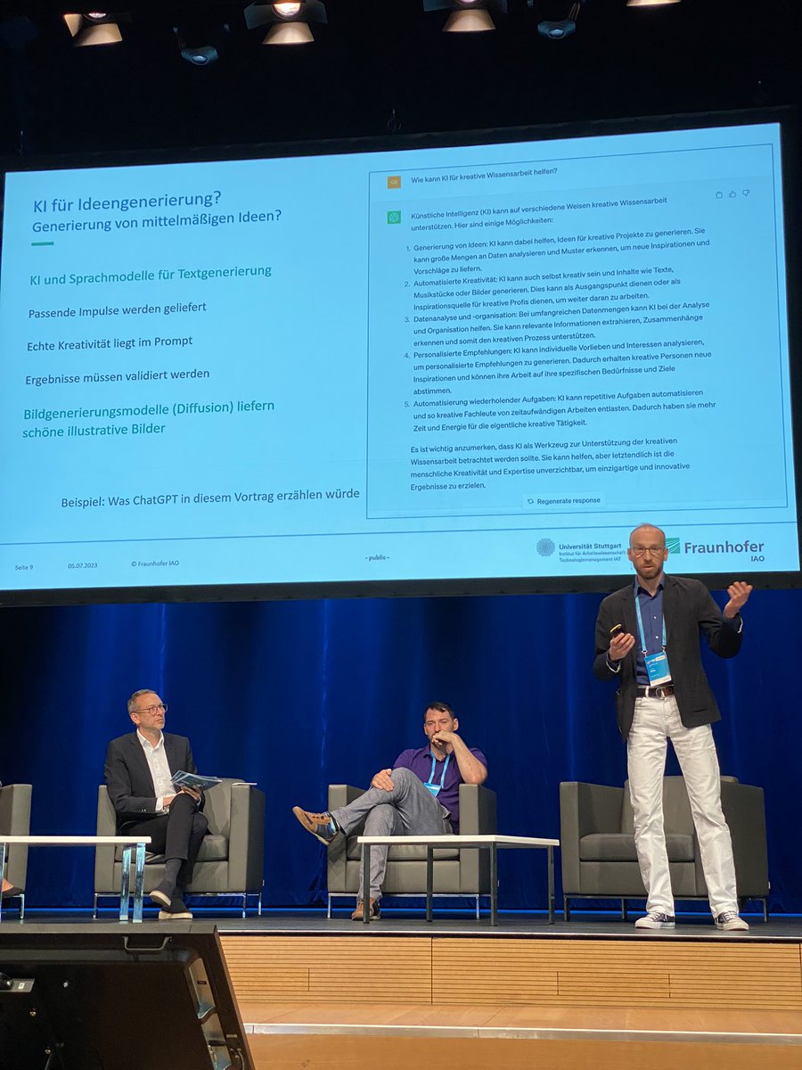 frankkleinert's tweet photo. „Für diese Aufgabe ist Fraunhofer besser als ChatGPT“ #Ideenmanagement #Wissensmanagement #zufo23 https://t.co/6zOeMHFda0