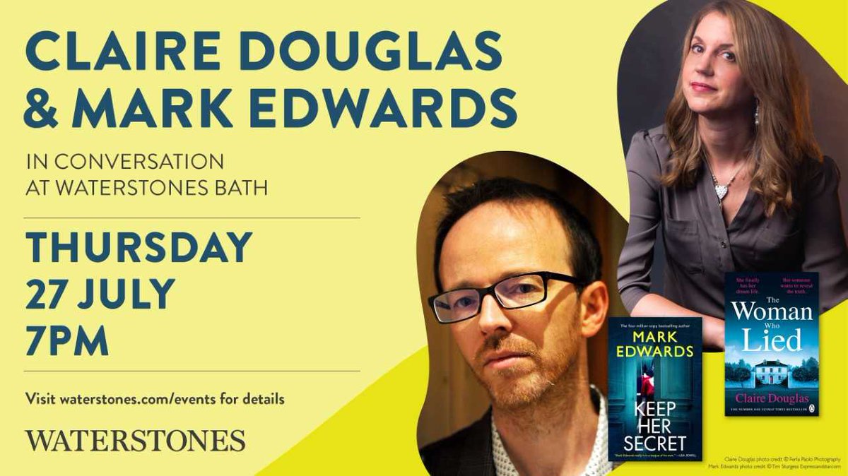People of Bath - come see me and Claire Douglas <a href="/Dougieclaire/">Claire Douglas</a> live on 27 July at <a href="/waterstonesbath/">Waterstones Bath</a>. We’ll be sharing our writing secrets, answering your questions, signing books and I’ll be giving away my special torch pens. waterstones.com/events/an-even…